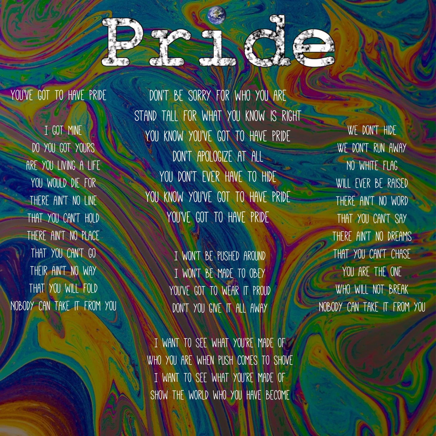 Signed “Pride” Lyric Poster