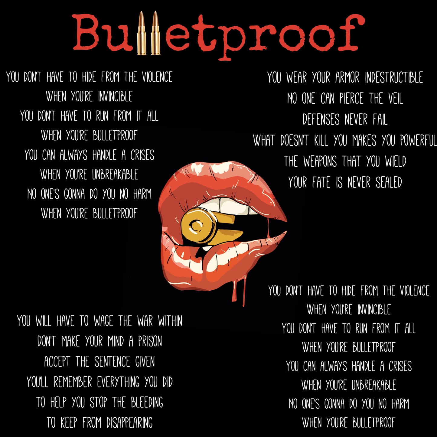 Signed “Bulletproof” Lyric Poster