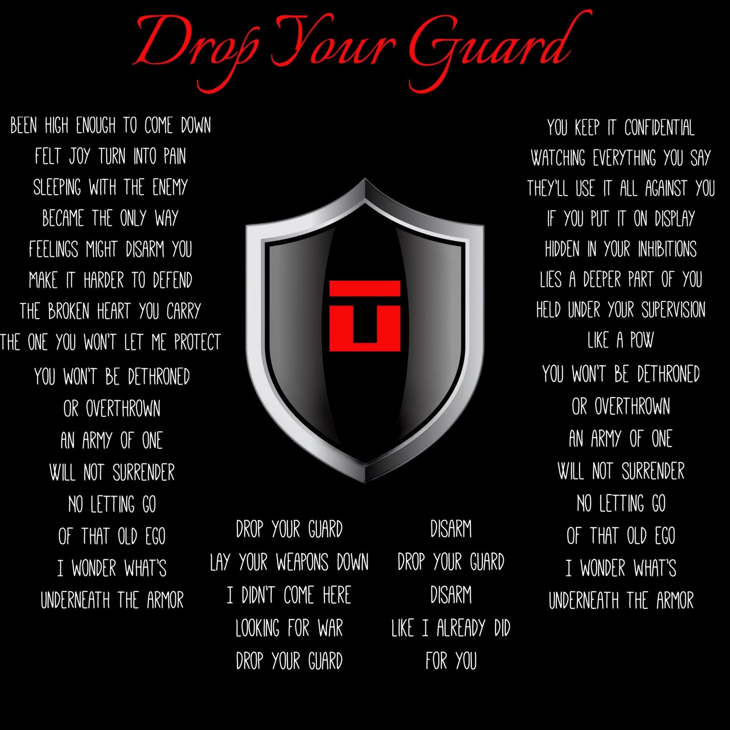 Signed “Drop Your Guard” Lyric Poster