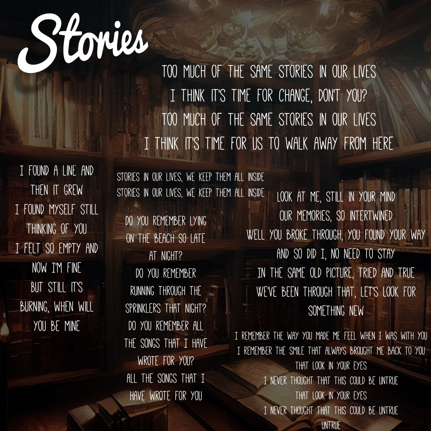 Signed “Stories” Lyric Poster