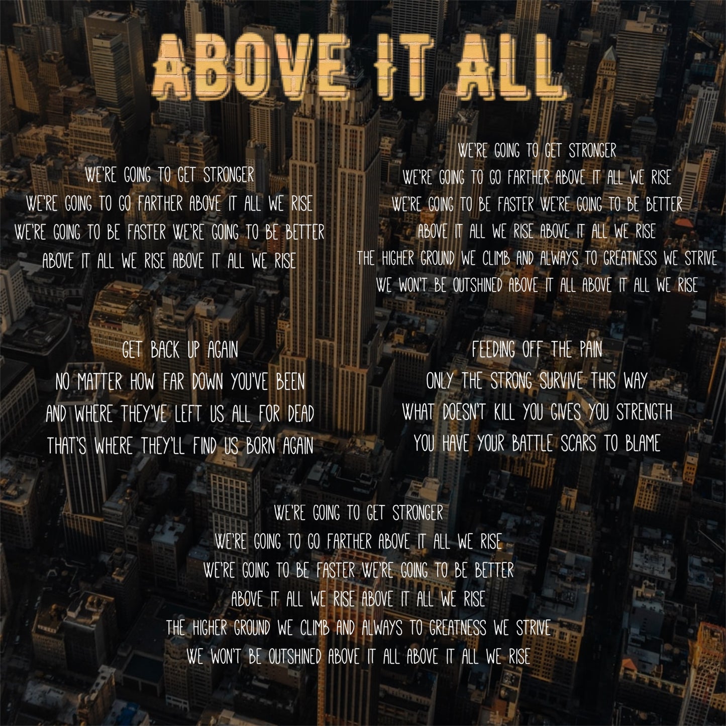 Signed “Above It All” Lyric Poster
